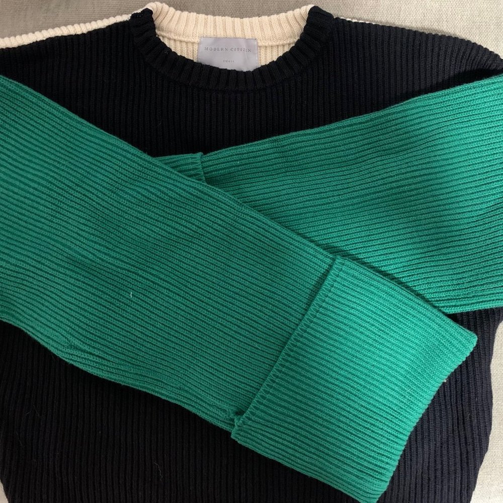 Modern Citizen Yuri Color-Block Ribbed Sweater - Picture 4 of 12